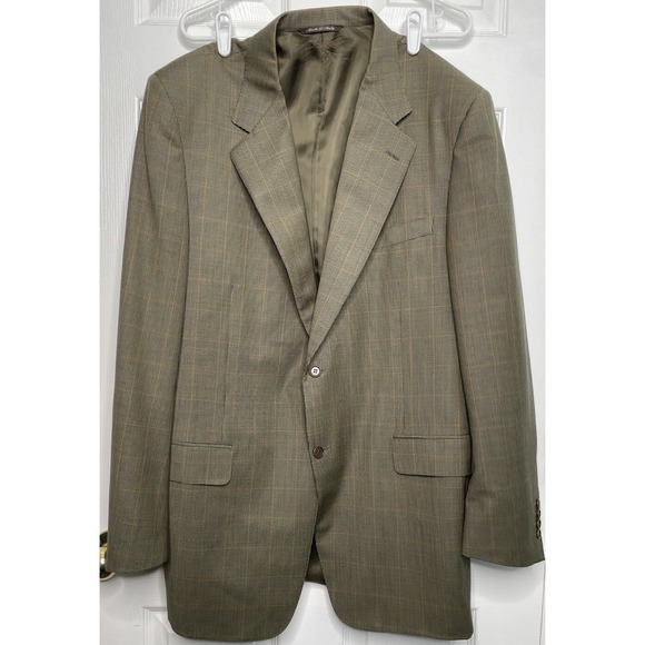 Canali Holt Renfrew Brown Tan 100%‎ Wool Blazer Suit Jacket Size 54 (44 US)